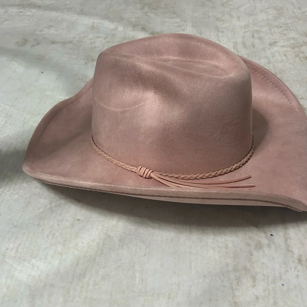 Women's Pink Suede Cowboy Hat - Unbranded